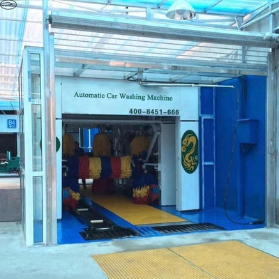 Paslanmaz çelik tünel tipi otomatik araba yıkama sistemleri 9 fırça ile