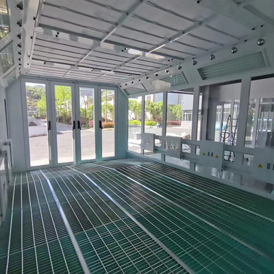 7.5KW egzoz fanlarının 2 seti ile açık hava LED Endüstriyel Otobüs püskürtme boya kabin