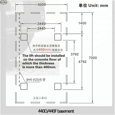 2.2KW Motor Gücü ve 480mm İkincil Jack kaldırma yüksekliği ile hidrolik araba rampası