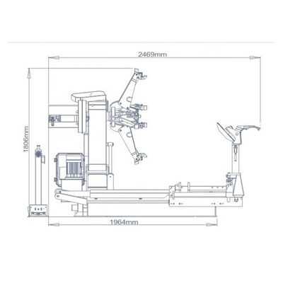 2300mm Çapraz Yarım Kamyon Lastik Değiştiricisi 3KW Motor Gücü 380V 60HZ