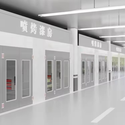 7.5KW egzoz fanlarının 2 seti ile açık hava LED Endüstriyel Otobüs püskürtme boya kabin