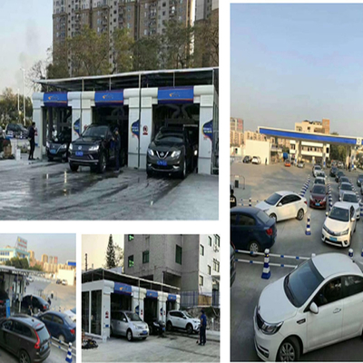 Tamamen Otomatik Tünel Araba Yıkama Makinesi Yüksek Basınçlı Araba Yıkama Makinesi 10 fırçalar Dönüştürme Araba Yıkama Sistemleri PLC Kontrol Sistemi