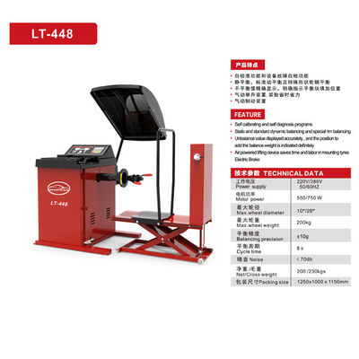 Pnömatik frenleme cihazı Araba Lastik Dengeleme Makinesi Hava tahrikli kaldırma cihazı Lastik Dengeleme Makinesi  Kendini kalibre eden ve kendi kendini teşhis eden programlar Araba Lastik Dengeleme Ekipmanı