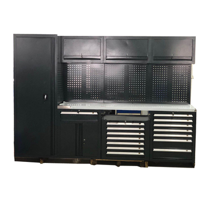 Hareketli Büyük Yeni Siyah Garaj Çalışma Tezgahı / Atölye Çelik Kombinasyon Alet Dolabı