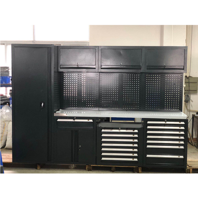 Hareketli Büyük Yeni Siyah Garaj Çalışma Tezgahı / Atölye Çelik Kombinasyon Alet Dolabı