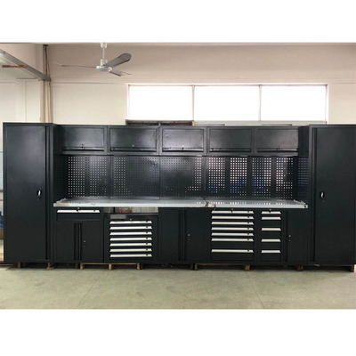 Hareketli Büyük Yeni Siyah Garaj Çalışma Tezgahı / Atölye Çelik Kombinasyon Alet Dolabı