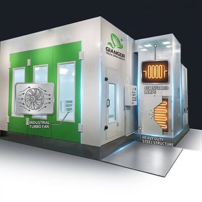 LPG Turbo Fan Kamyon Boya Püskürtme Kabini 40 Adet Kızılötesi Lambalar Ağır Çelik Yapı Büyük Araç Boyama Odası